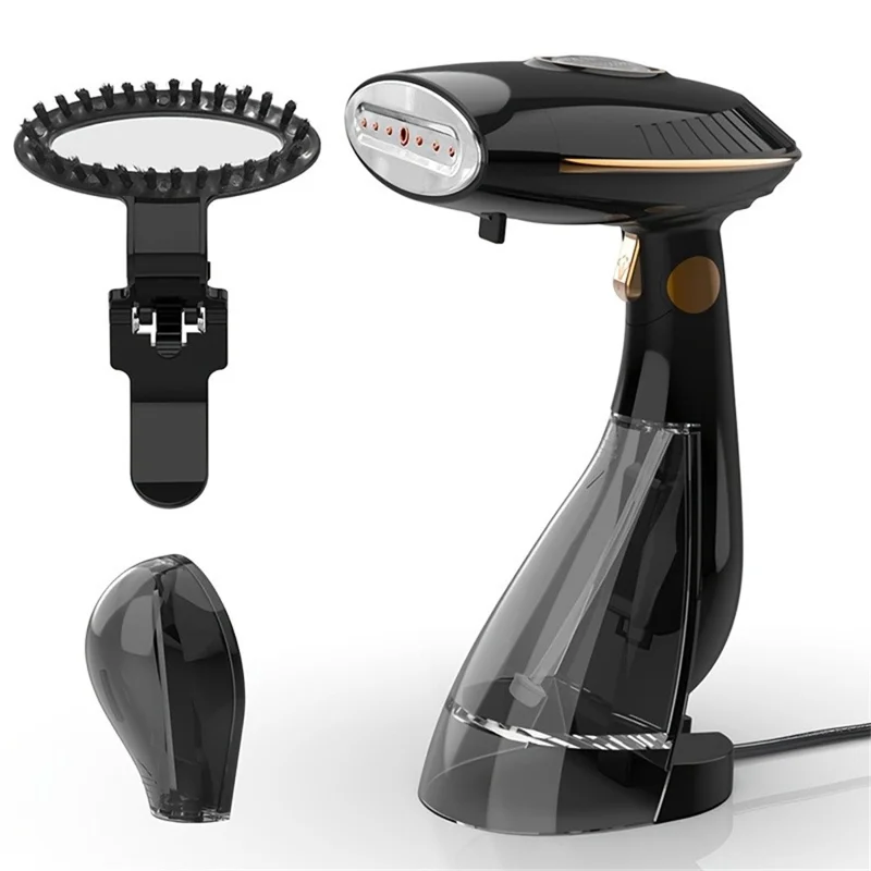 1500 W, fer à vapeur portable, usage sec/humide, main, pliable, défroisseur de vêtements avec réservoir d'eau de 168 ml, prise UE - noir