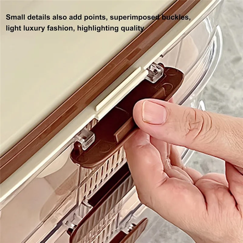 Contenedor de almacenamiento de huevos con rodillo automático de una sola capa y fila, caja organizadora de plástico apilable para refrigerador - Transparente