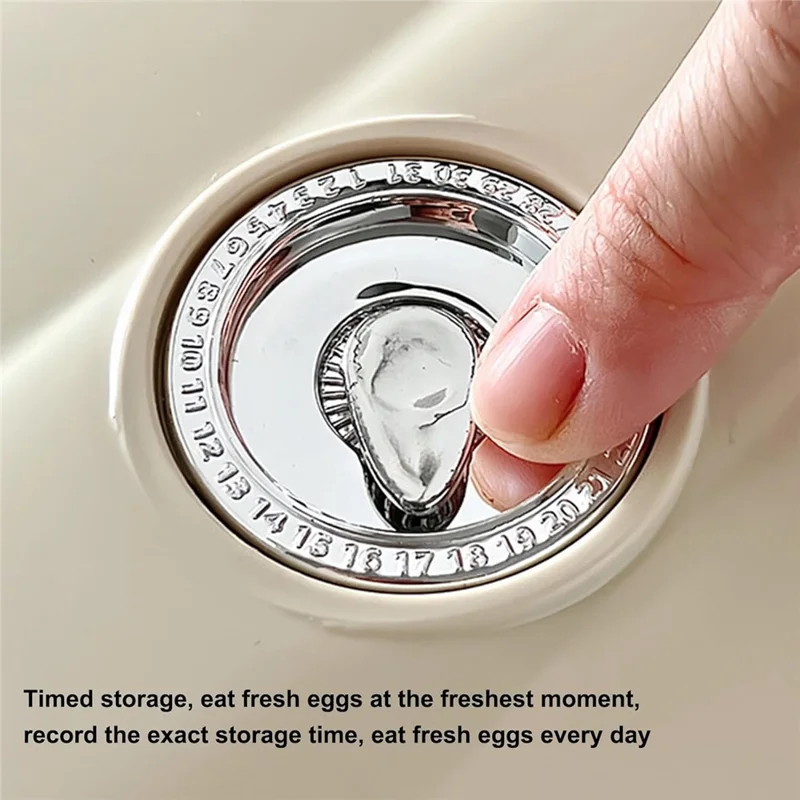 Contenedor de almacenamiento de huevos con rodillo automático de una sola capa y fila, caja organizadora de plástico apilable para refrigerador - Transparente