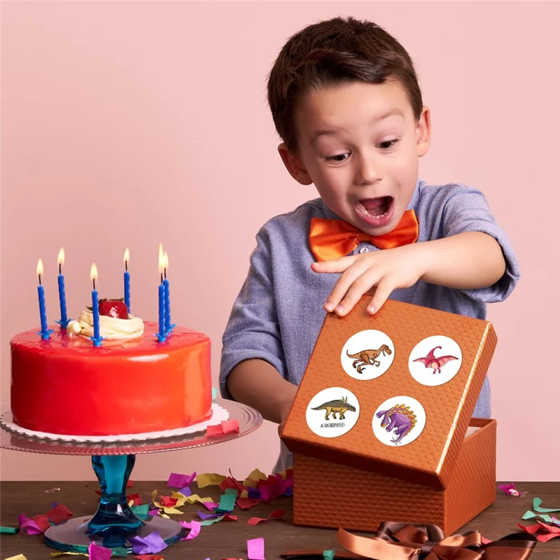 500 шт./рулон, наклейки с мультяшными динозаврами, поощрительные наклейки для детей детского сада — X-061