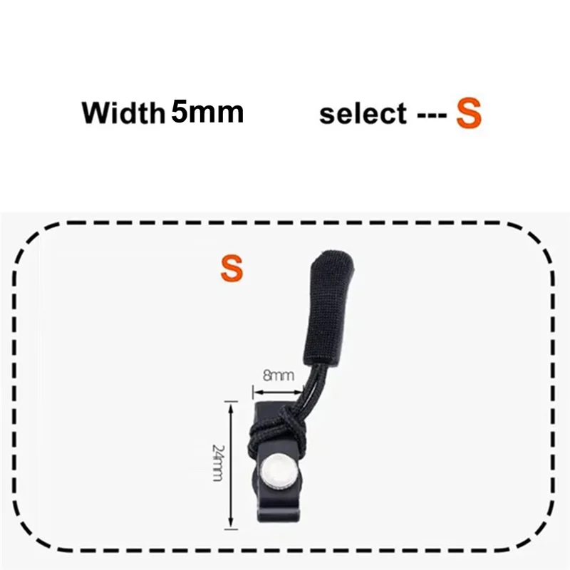 Size S Detachable Zipper Pull Replacement for Luggage Bags Backpack Clothes Zipper Slider Repair Kit - Black