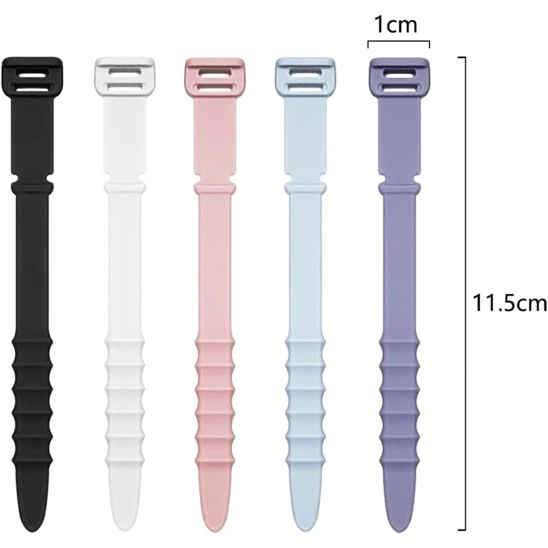 20Pcs Mix Color Silicone Phone Data Cable Winder Data Cord Holder Strap Organizer Cable Tie - Five Colors