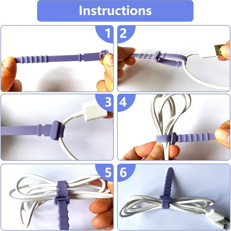 20Pcs Mix Color Silicone Phone Data Cable Winder Data Cord Holder Strap Organizer Cable Tie - Five Colors