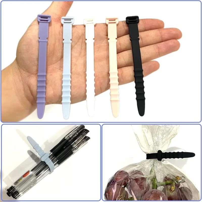 20Pcs Mix Color Silicone Phone Data Cable Winder Data Cord Holder Strap Organizer Cable Tie - Five Colors