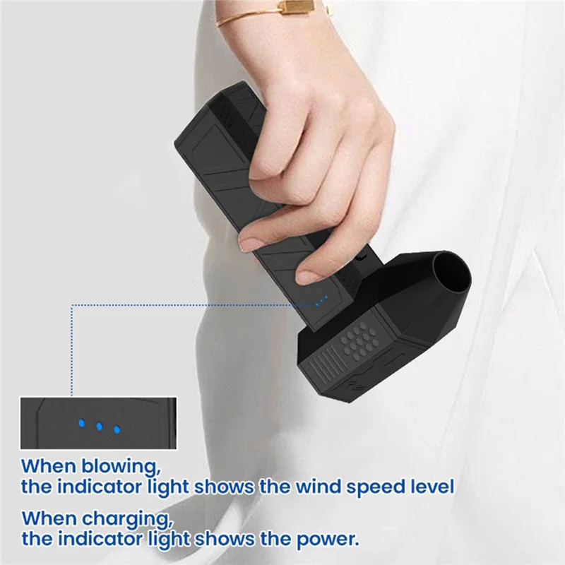 X3 Mini Turbo Fan 110000RPM Electric Air Blower Car Keyboard Cleaning Tool with 4 Nozzles - Black