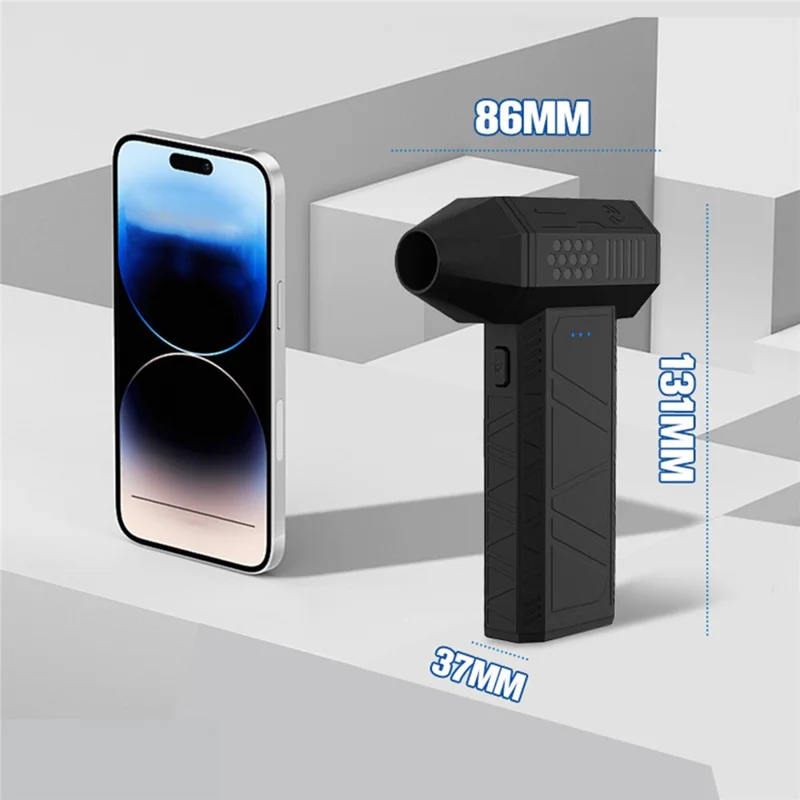 X3 Mini Turbo Fan 110000RPM Electric Air Blower Car Keyboard Cleaning Tool with 4 Nozzles - Black