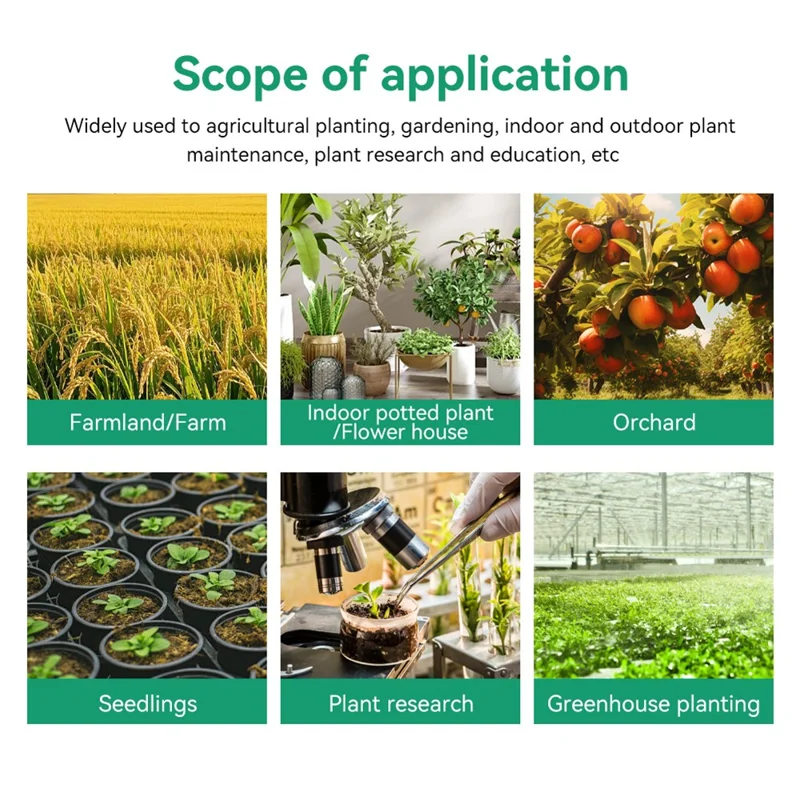 6 in 1 Soil Tester pH Meter with LCD Display Light Moisture Fertility Temperature Humidity Detector, without Battery - White