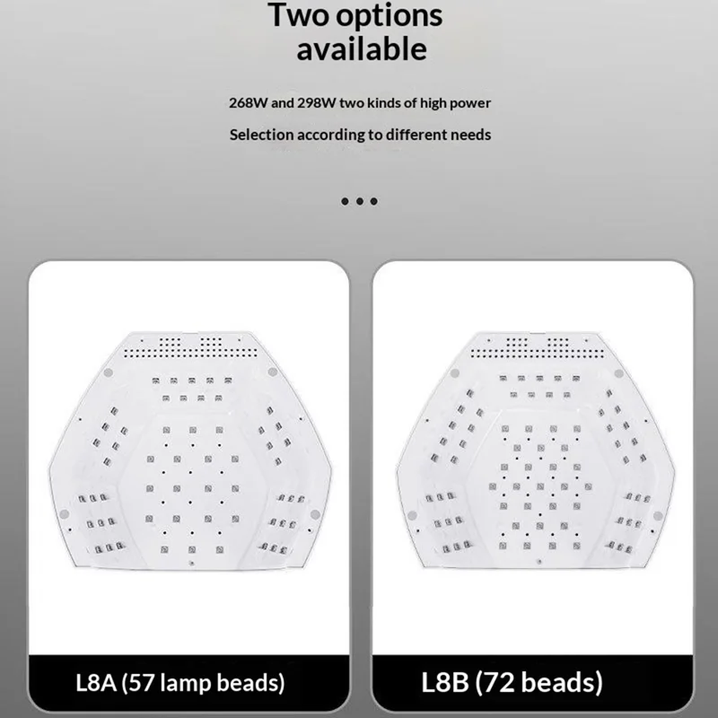 BLUEQUE L8 72 LEDs UV LED Nail Lamp 298W Infrared Sensor Nail Dryer Light with Timer, Style B / EU Plug - White