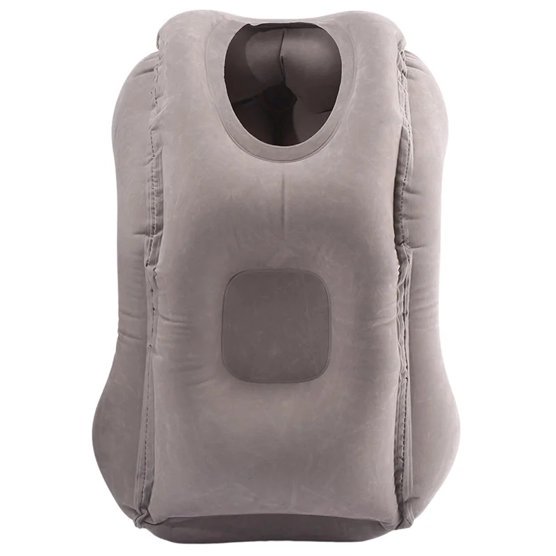 Inflatable Pillow for Travel Office Quick Inflation Multi-Purpose Nap Support Cushion - Grey