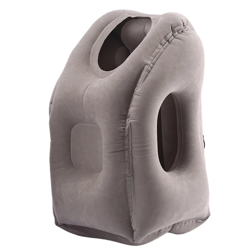 Inflatable Pillow for Travel Office Quick Inflation Multi-Purpose Nap Support Cushion - Grey