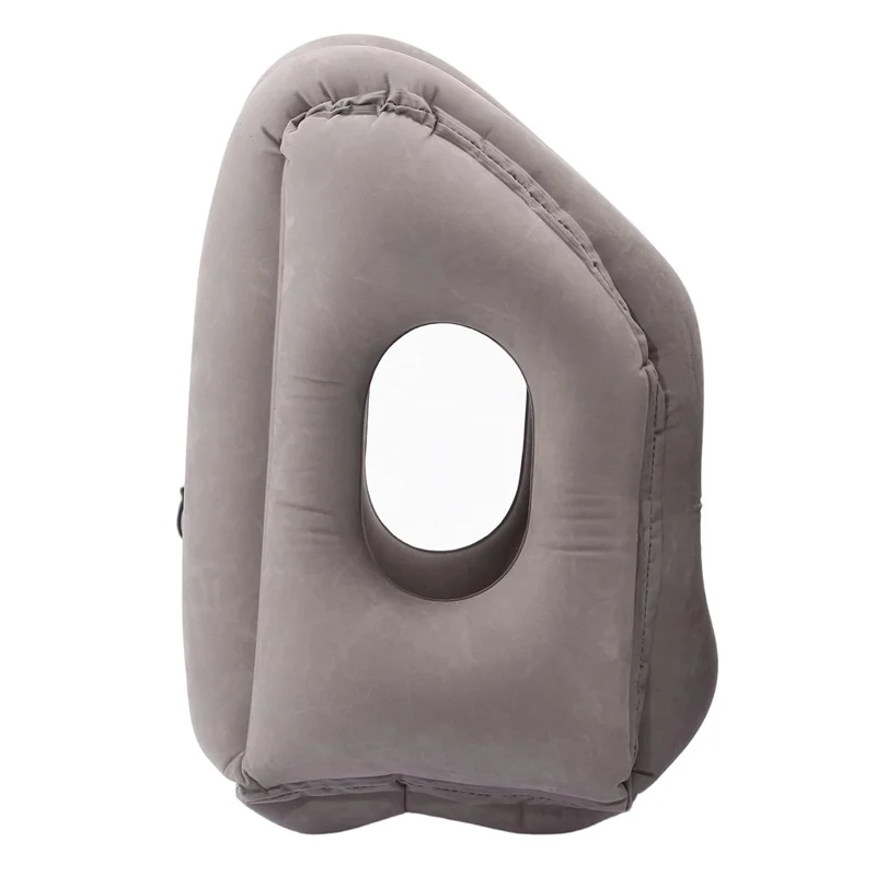 Inflatable Pillow for Travel Office Quick Inflation Multi-Purpose Nap Support Cushion - Grey