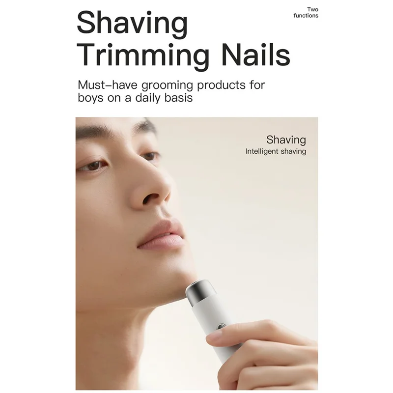 Electric Nose Hair Trimmer Men Portable Mini Grooming Shaver Type-C Charging - White