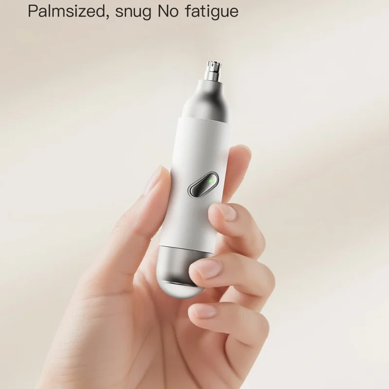 Electric Nose Hair Trimmer Men Portable Mini Grooming Shaver Type-C Charging - White
