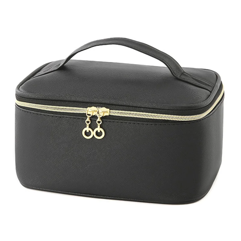 Large Capacity Makeup Bag Portable Travel Cosmetic Organizer Toiletry Bag for Women - Black