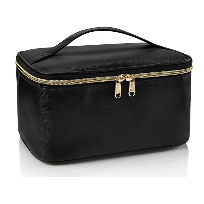 Large Capacity Makeup Bag Portable Travel Cosmetic Organizer Toiletry Bag for Women - Black