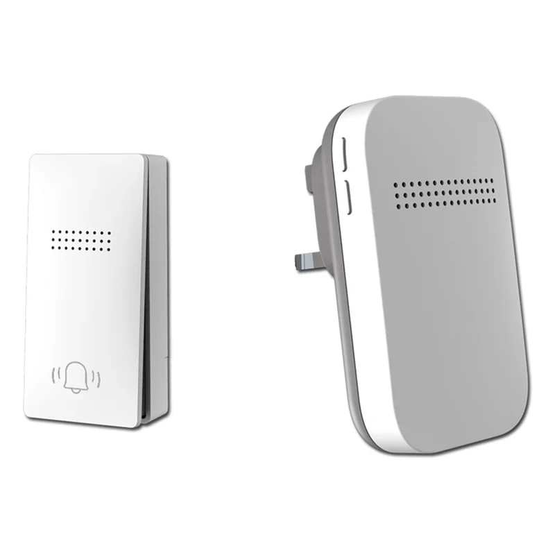 301 Campanello Wireless Autoalimentato 38 Melodie 4 Livelli di Volume Campanello per Porta Spina UE, 1 Trasmettitore + 1 Ricevitore - Bianco