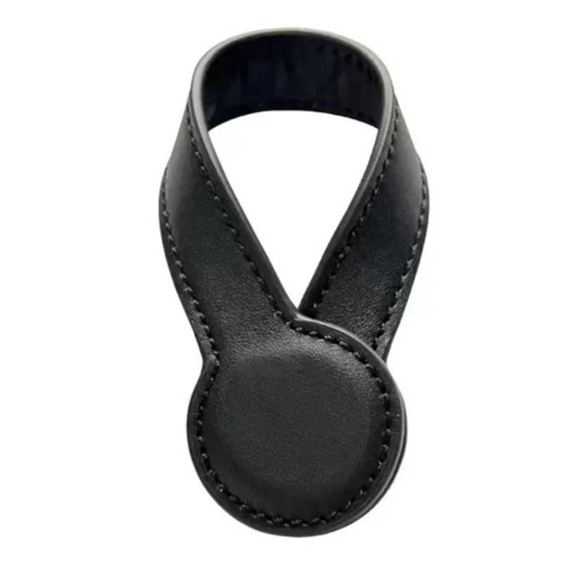 Leather Hat Clip Magnetic Hat Holder Round Storage Organizer for Travel Bags Backpacks - Black