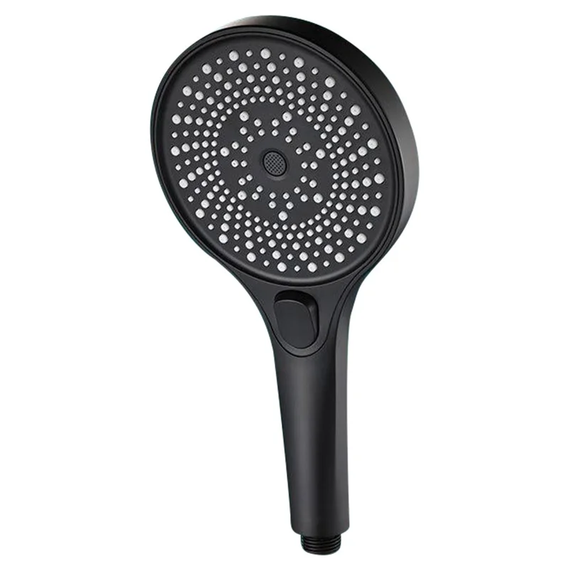 Handdusch 3 lägen Huvud 265 mm ABS Flytande Silikon Högtrycksduschhuvud för Badrum - Svart