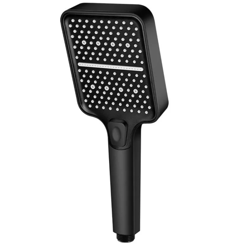 3-Modus-Hochdruck-Duschbrause ABS-Handbrause mit großer Platte für das Badezimmer – Schwarz