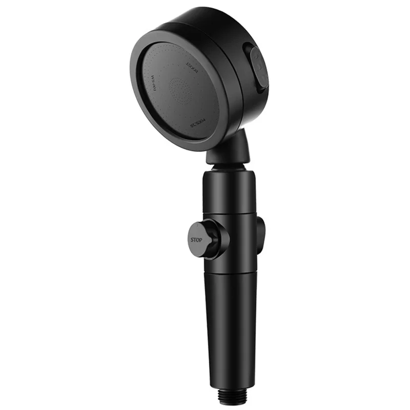 Hochdruck-Duschbrause mit Pause-Taste und Filter 3 Modi Wasserbrause, Drehregler für Wassermenge - Schwarz