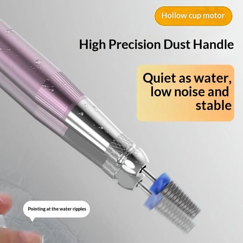 BLUEQUE BQ-117 Nail Drill Machine 45000RPM Rechargeable Electric Nail File with LCD Display Nail Drill Kit - White