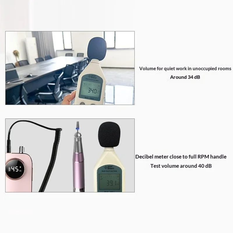 BLUEQUE BQ-117 Nail Drill Machine 45000RPM Rechargeable Electric Nail File with LCD Display Nail Drill Kit - White