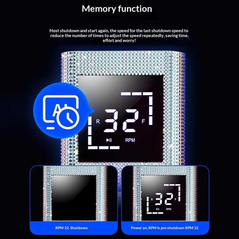 BLUEQUE BQ-114 Nail Drill Machine 50W 45000RPM Electric Nail File with LCD Display Memory Function - Rhinestone Decor