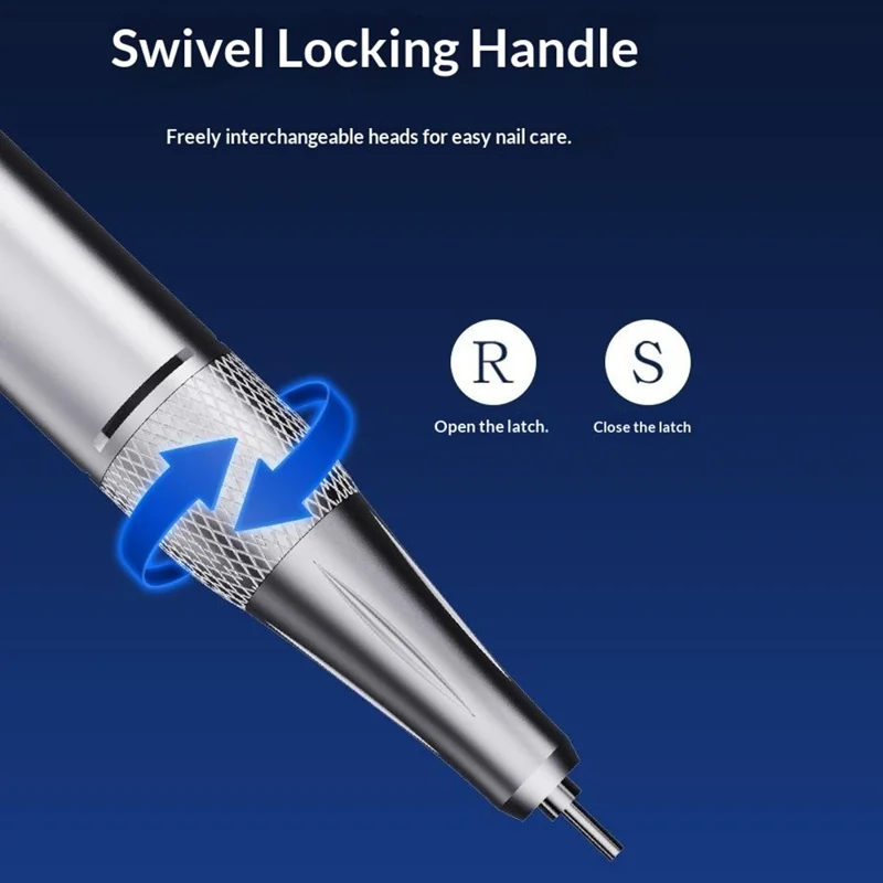 BLUEQUE BQ-114 Nail Drill Machine 50W 45000RPM Electric Nail File with LCD Display Memory Function - Rhinestone Decor