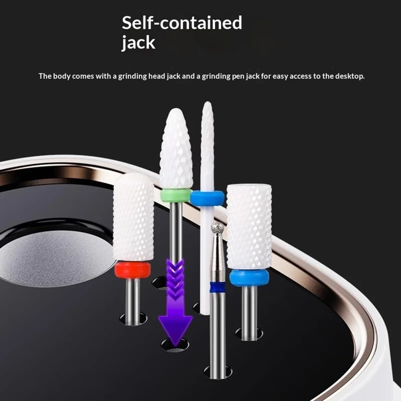 BLUEQUE BQ-113 Electric Nail Drill 45000RPM LCD Display Memory Function Nail File Polisher Kit, EU Plug