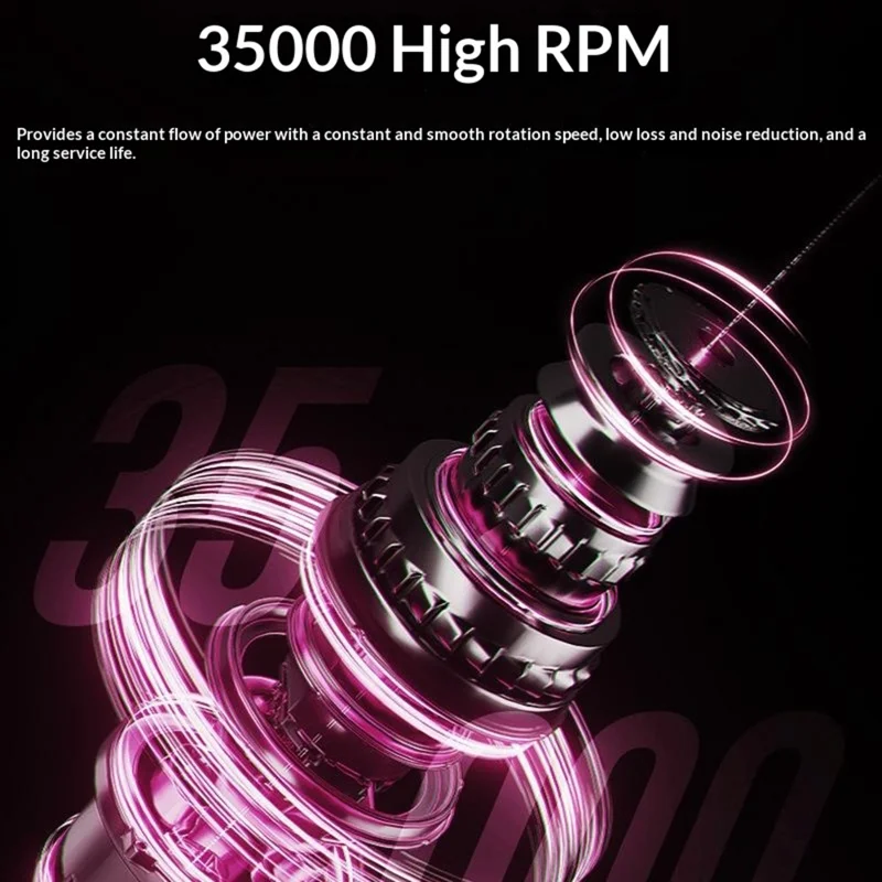 BLUEQUE BQ-109 Electric Nail Drill Machine 35000RPM Portable Rechargeable Manicure File Tool Kit - Silver