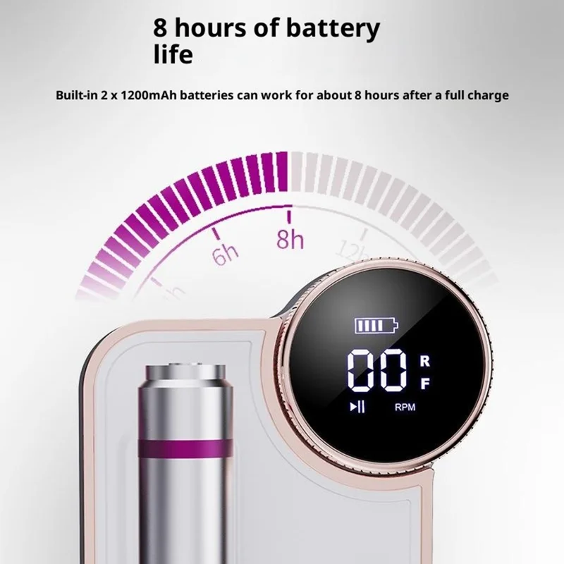 BLUEQUE BQ-109 Electric Nail Drill Machine 35000RPM Portable Rechargeable Manicure File Tool Kit - Silver