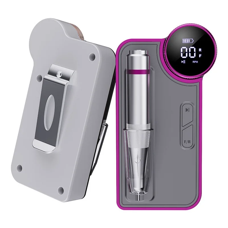 BLUEQUE BQ-109 Electric Nail Drill Machine 35000RPM Portable Rechargeable Manicure File Tool Kit - Silver