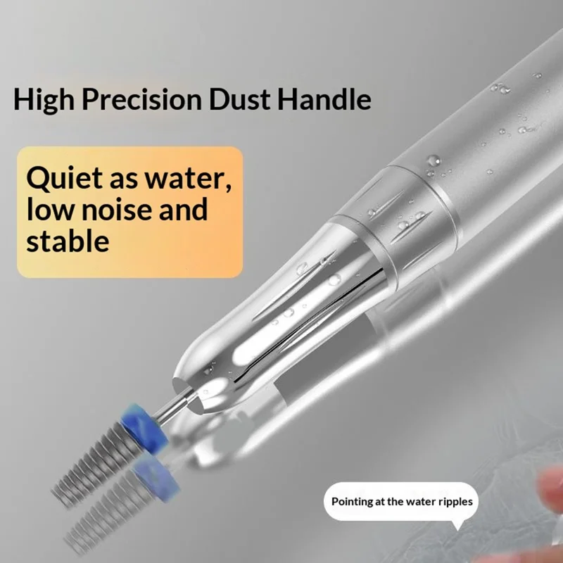 BLUEQUE BQ116 Electric Nail Drill Kit 40000RPM Manicure Machine with Integrated Speed Control LED Display - Silver