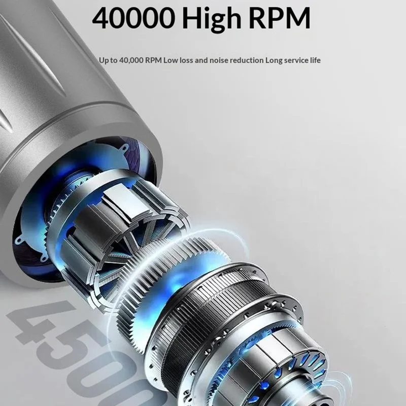 BLUEQUE BQ116 Electric Nail Drill Kit 40000RPM Manicure Machine with Integrated Speed Control LED Display - Silver