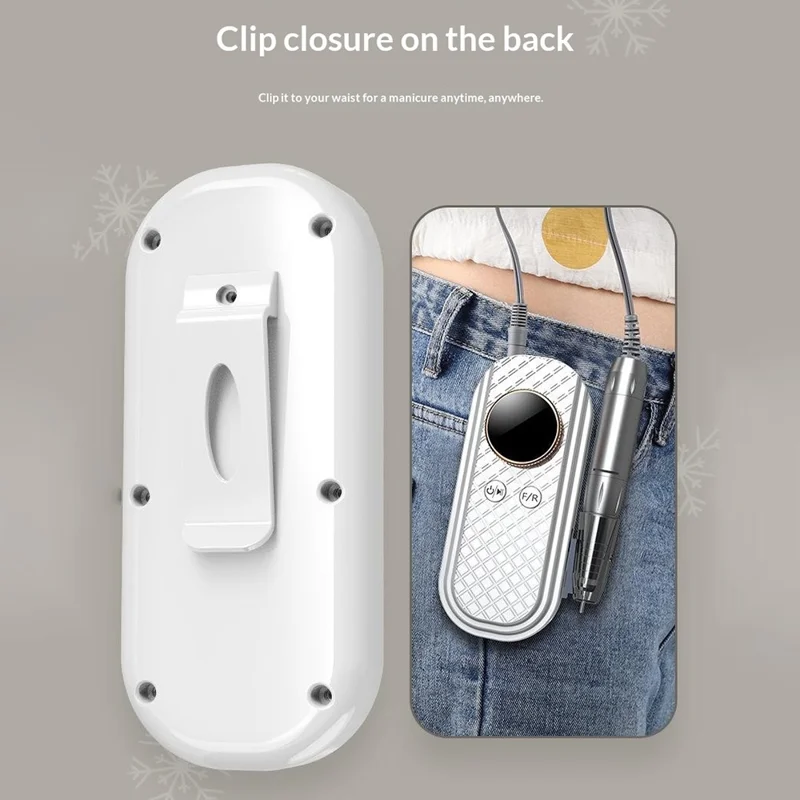 BLUEQUE BQ-111 Electric Nail Drill 35000RPM Memory Function Low Noise Portable Nail File for Manicure - White