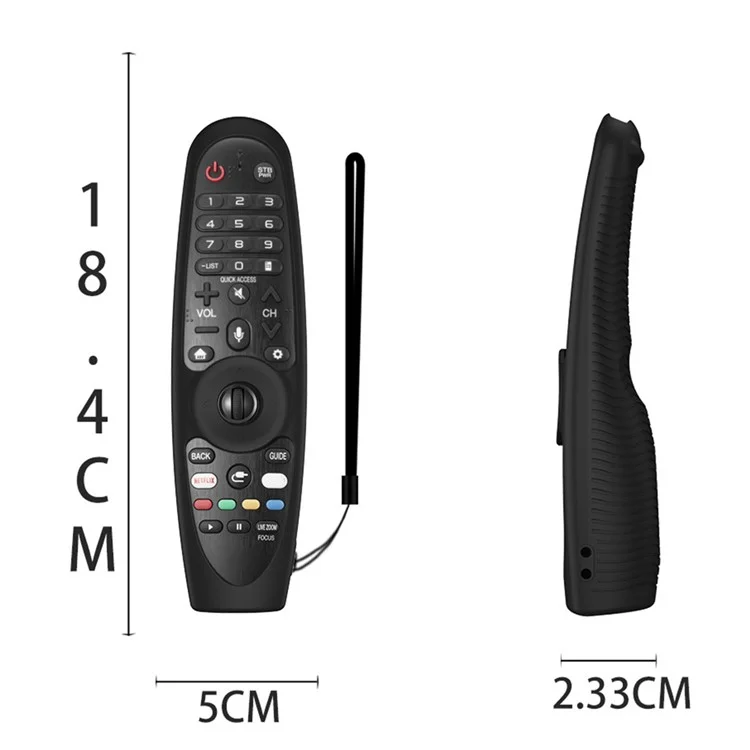 Y38 Silicone Protective Case for LG AN-MR600 / MR650 / MR18BA / MR19BA / MR20GA Remote Control Case Cover Sleeve with Strap - Black