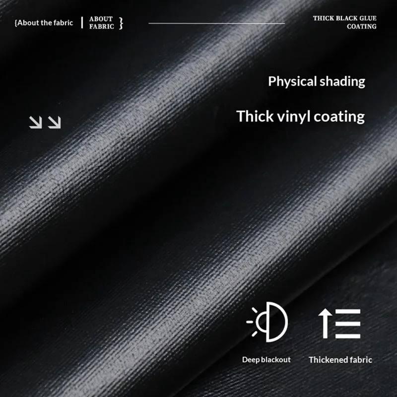 1Pc 1.5 x 2.0m Waterproof Printed Blackout Curtain Magic Tape Self Adhesive Light Blocking Curtain - Style A