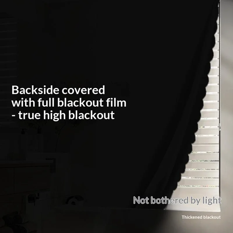 1Pc 1.5 x 2.0m Waterproof Printed Blackout Curtain Magic Tape Self Adhesive Light Blocking Curtain - Style A