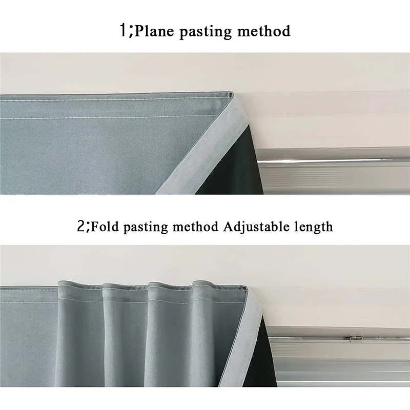 1Pc 1.5 x 2.0m Waterproof Printed Blackout Curtain Magic Tape Self Adhesive Light Blocking Curtain - Style A