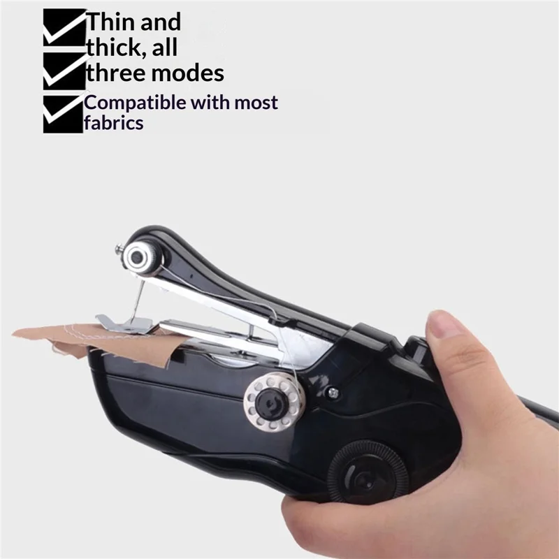 Macchina per cucire 101 portatile mini elettrica con 3 modalità per creazioni domestiche, con cavo USB - Nero