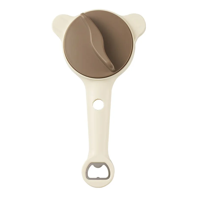 3-armet justerbar dåseåbner og glaslågsfjerner til 2,5-9 cm flaskeprop - beige