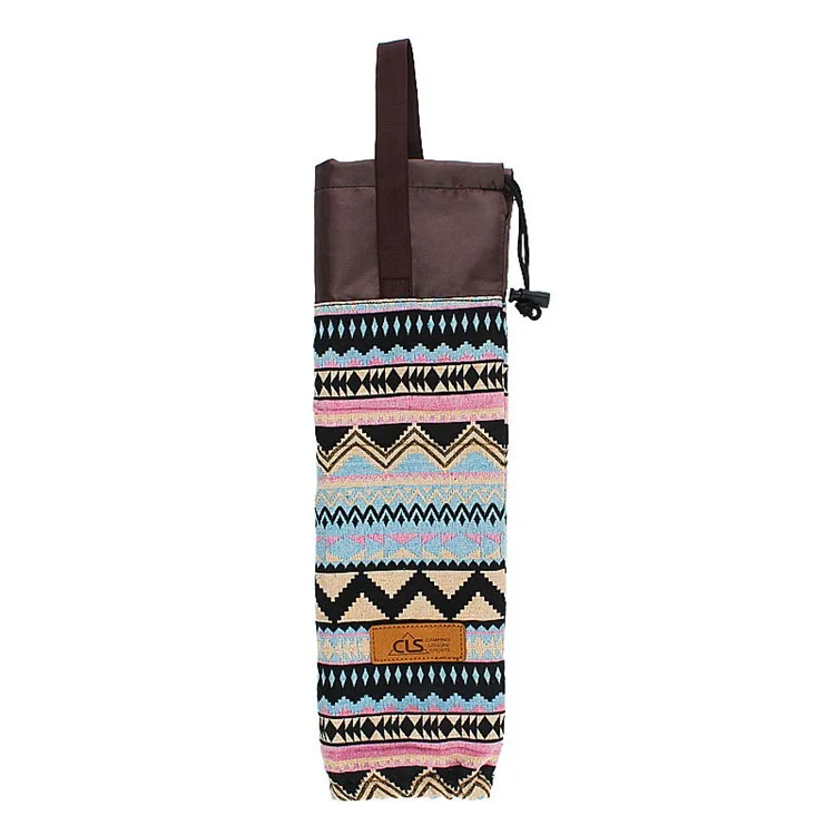 CLS Storage Bag for Disposable Paper Cup, Portable Outdoor Hanging Bag Camping Cup Organizer Holder Accessories - Ethnic Style