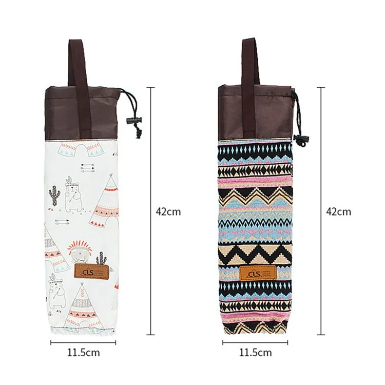 CLS Storage Bag for Disposable Paper Cup, Portable Outdoor Hanging Bag Camping Cup Organizer Holder Accessories - Ethnic Style