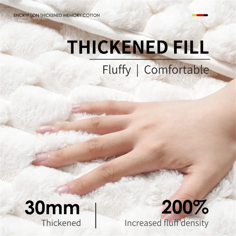 50 x 80cm Fluffy Flannel Memory Foam Bath Mat Quick Dry Water Absorbent Bathroom Non-Slip Floor Mat - Beige