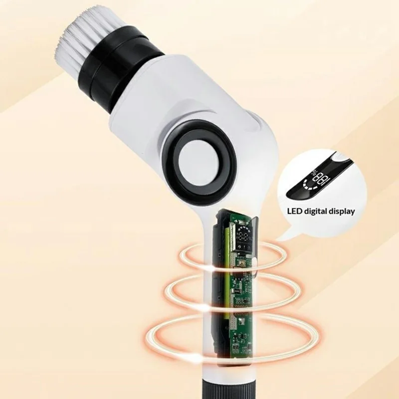 L-0275 7-in-1 Multi-function Electric Cleaning Brush Cordless Handheld Rotating Extendable Scrubber - Black