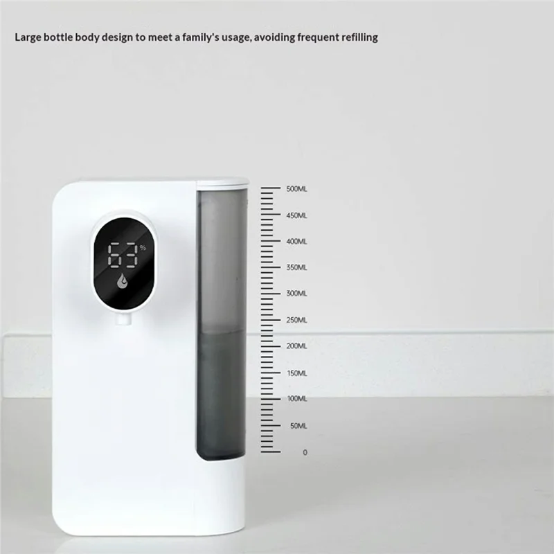 S12 Smart Automatic Soap Dispenser 500mL Wall Mount Touchless Gel Dispenser IPX5 Waterproof for Kitchen Bathroom - White