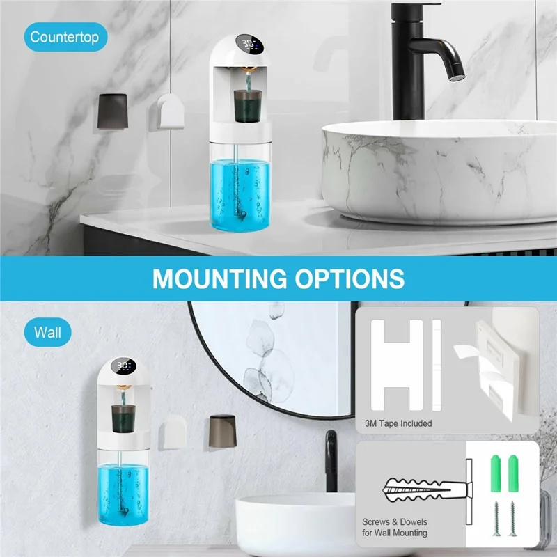 Distributore Automatico di Collutorio 2000mAh Sensore a Infrarossi 3 Modalità 600ml Dispositivo per l'igiene orale da Parete per Uso Domestico - Bianco