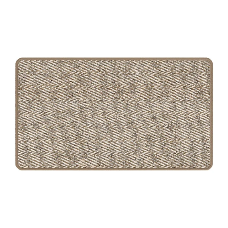 60x90cm Doormat Non-Slip Rubber Backing Entry Mat Herringbone Pattern Indoor Outdoor for Home Entrance - Brown