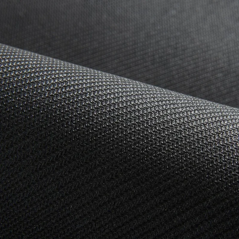 50x80cm Oval Bath Mat Rubber Bottom Woven Textured Non-Slip Bathroom Floor Mat - Black