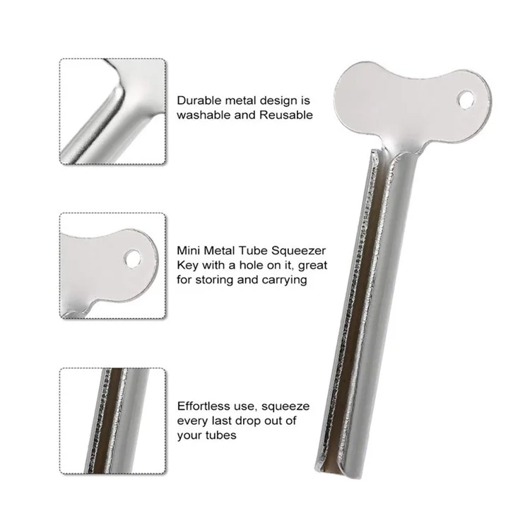 2 piezas de Exprimidor de Tubo de Pasta de Dientes de Acero Inoxidable, Exprimidor de Crema Cosmética, Aceite, Pintura